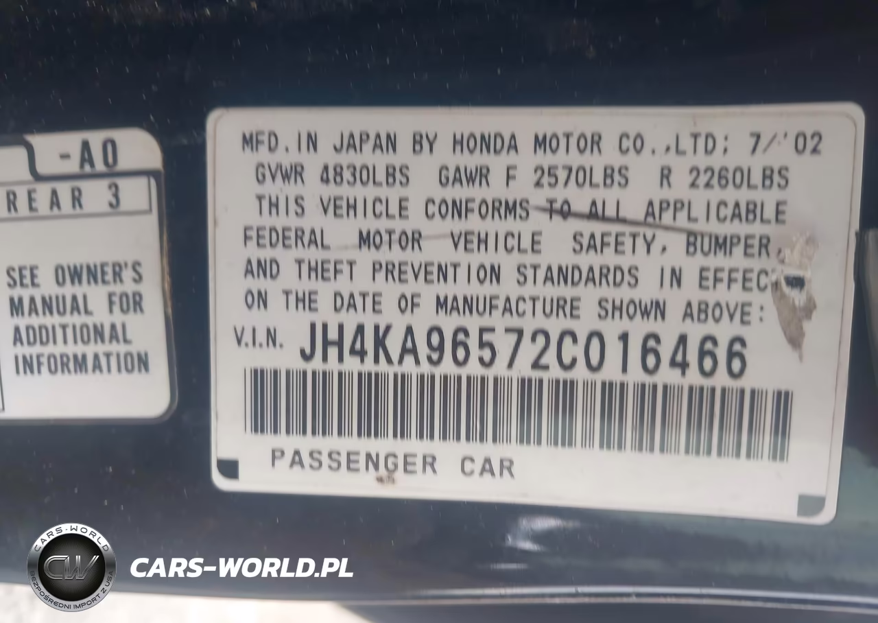 2002 Acura Rl 3.5 VIN:JH4KA96572C016466 - 9