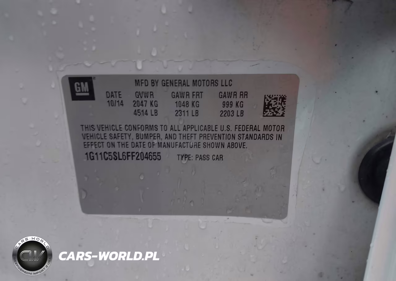 2015 Chevrolet Malibu 1Lt VIN:1G11C5SL6FF204655 - 9