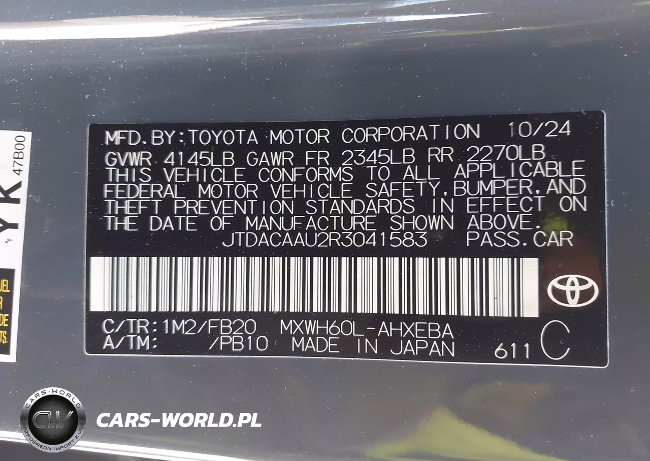 2024 Toyota Prius Le VIN:JTDACAAU2R3041583 - 9