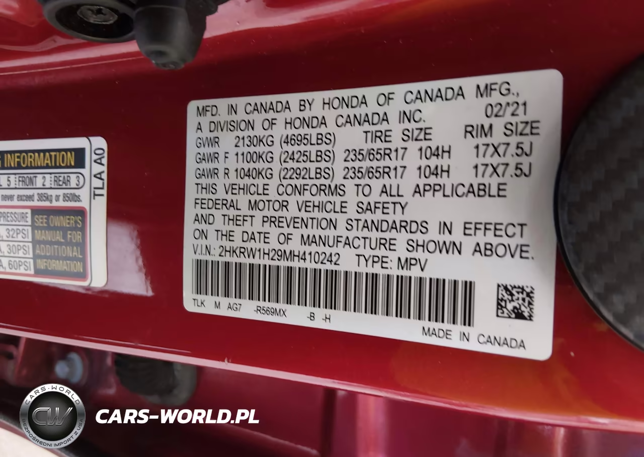 2021 Honda Cr-V 2Wd Lx VIN:2HKRW1H29MH410242 - 9
