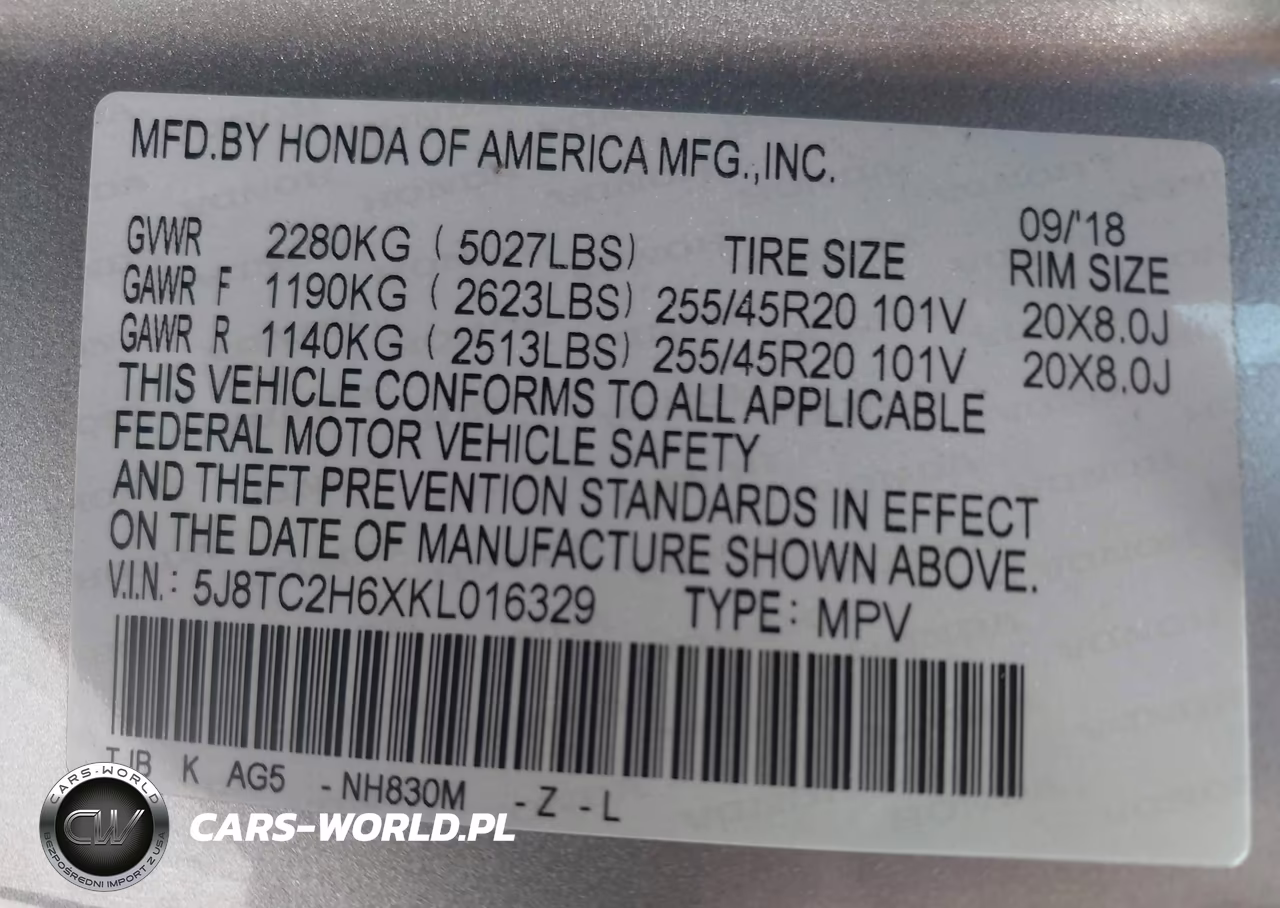 2019 Acura Rdx A-Spec Package VIN:5J8TC2H6XKL016329 - 9