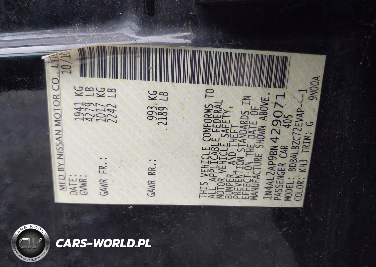 2011 Nissan Altima 2.5 S VIN:1N4AL2AP9BN429071 - 9