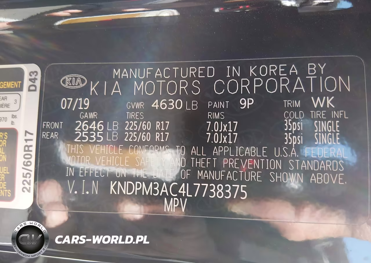 2020 Kia Sportage Lx VIN:KNDPM3AC4L7738375 - 9
