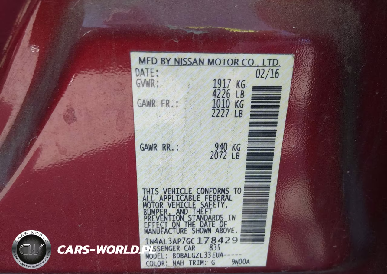 2016 Nissan Altima 2.5-2.5 S-2.5 Sl-2.5 Sr-2.5 Sv VIN:1N4AL3AP7GC178429 - 9