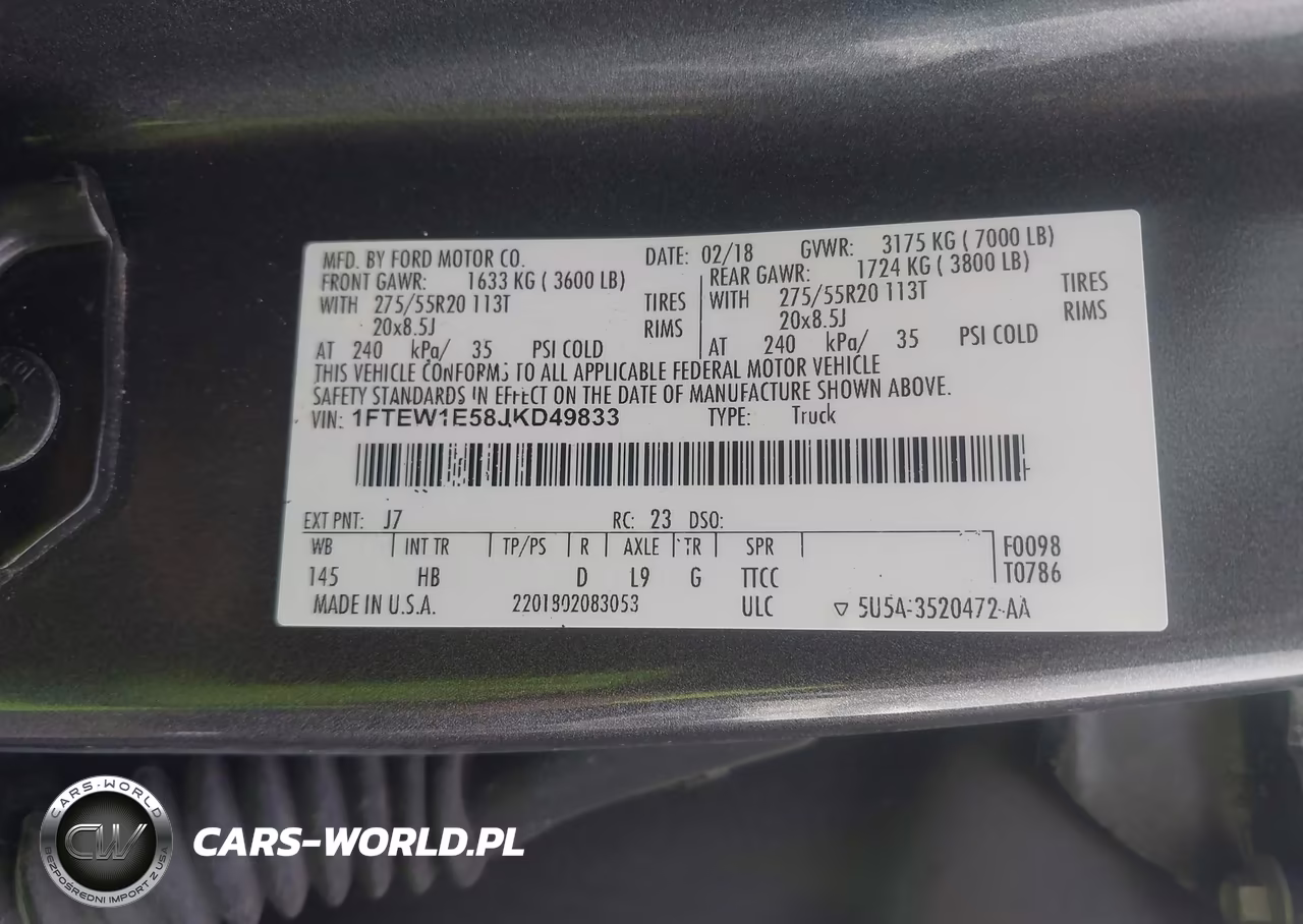 2018 Ford F-150 Lariat VIN:1FTEW1E58JKD49833 - 9