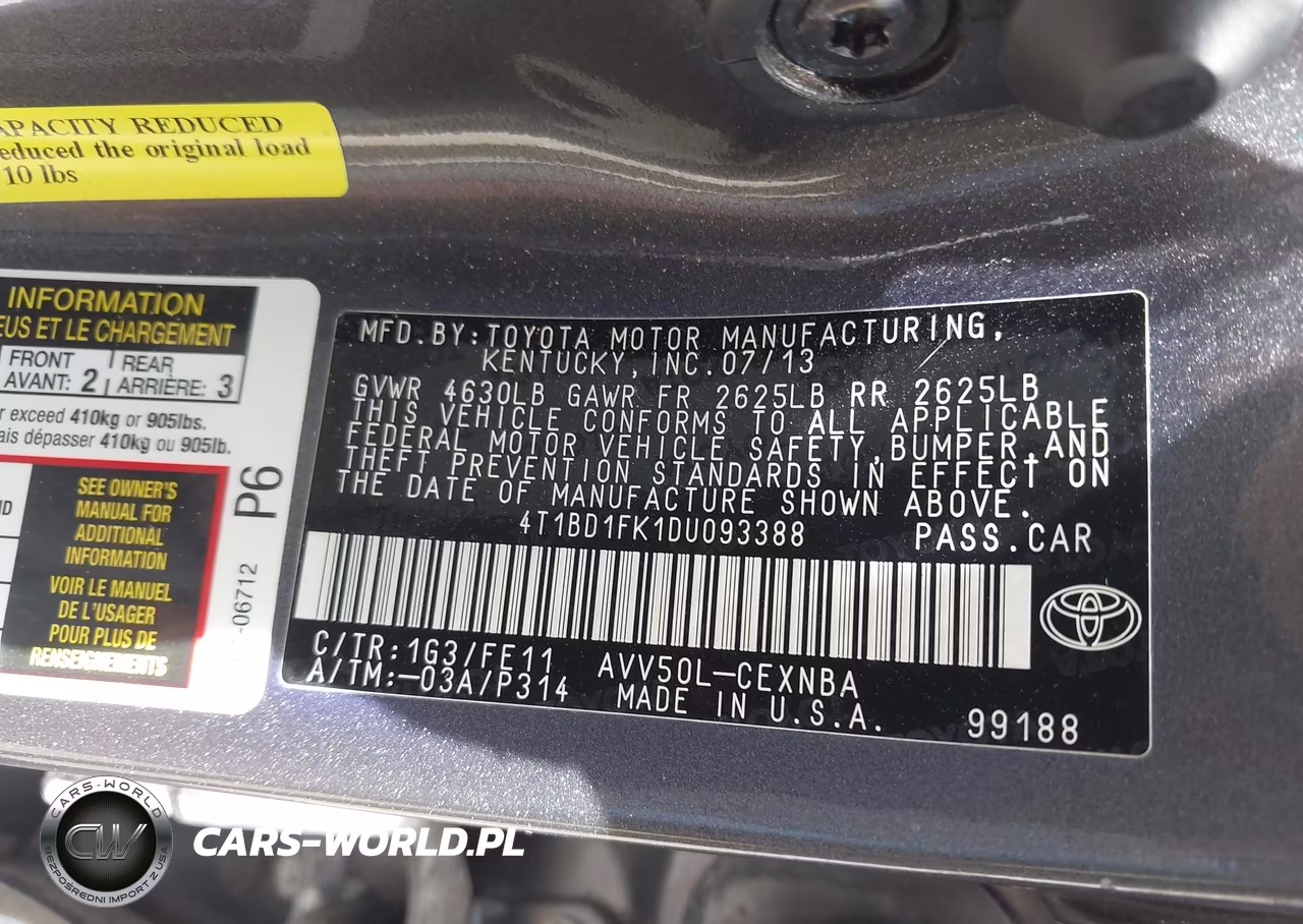 2013 Toyota Camry Hybrid Le VIN:4T1BD1FK1DU093388 - 9