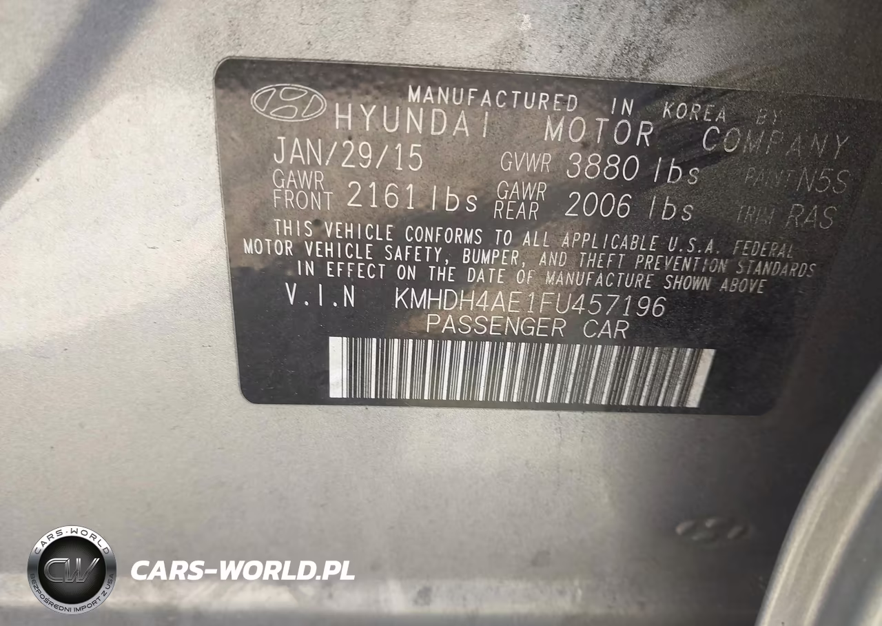 2015 Hyundai Elantra Limited VIN:KMHDH4AE1FU457196 - 9
