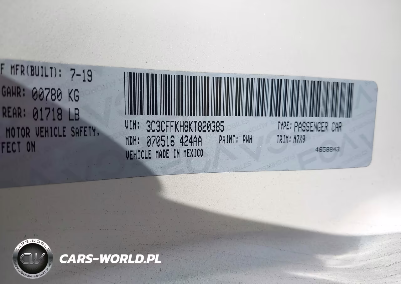 2019 Fiat 500 Pop VIN:3C3CFFKH8KT820385 - 9