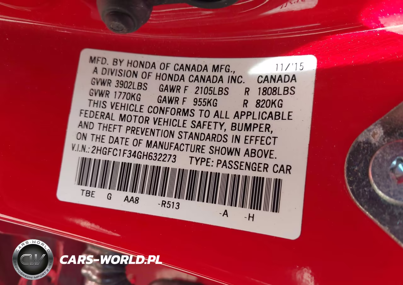2016 Honda Civic Ex-T VIN:2HGFC1F34GH632273 - 9