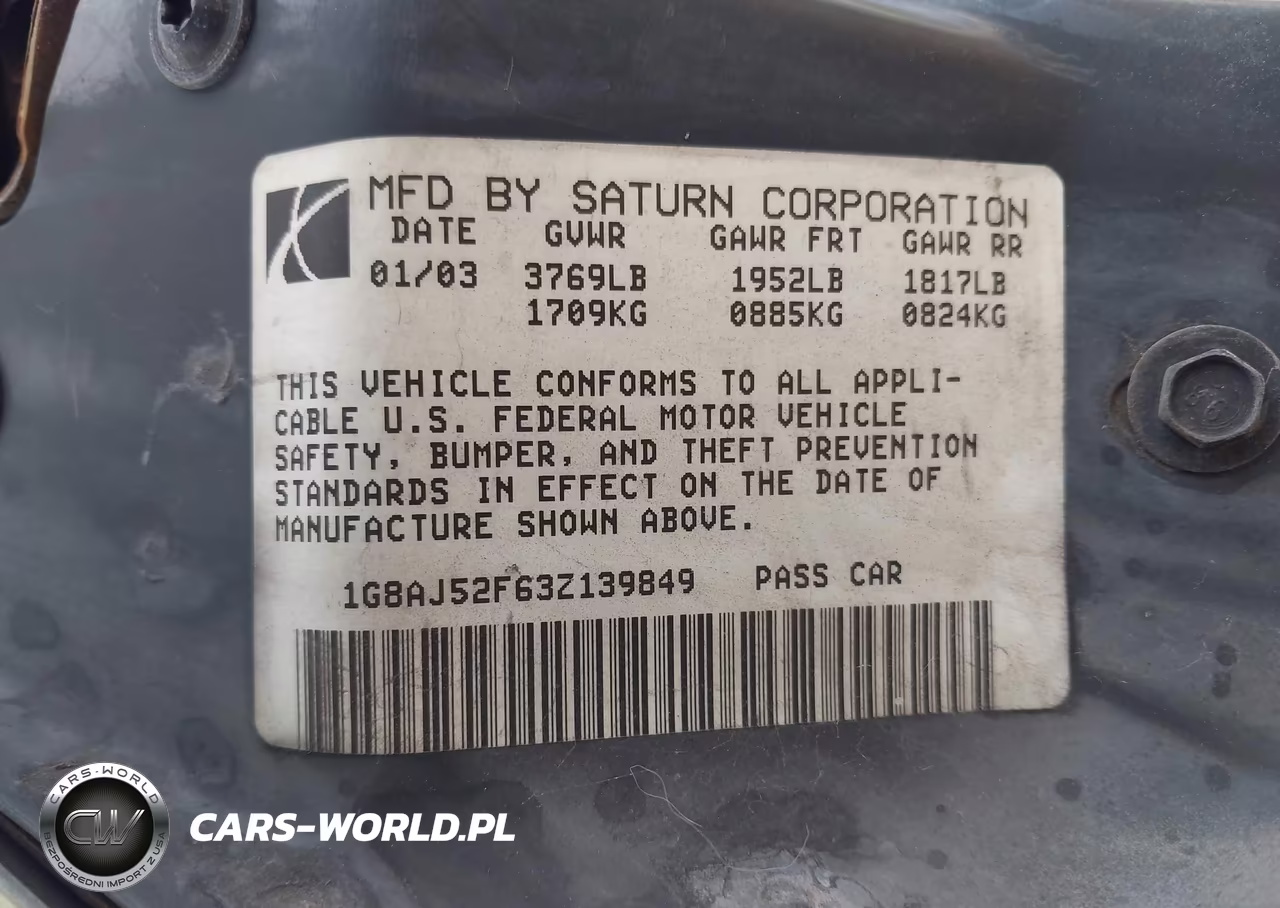 2003 Saturn Ion 2 VIN:1G8AJ52F63Z139849 - 9