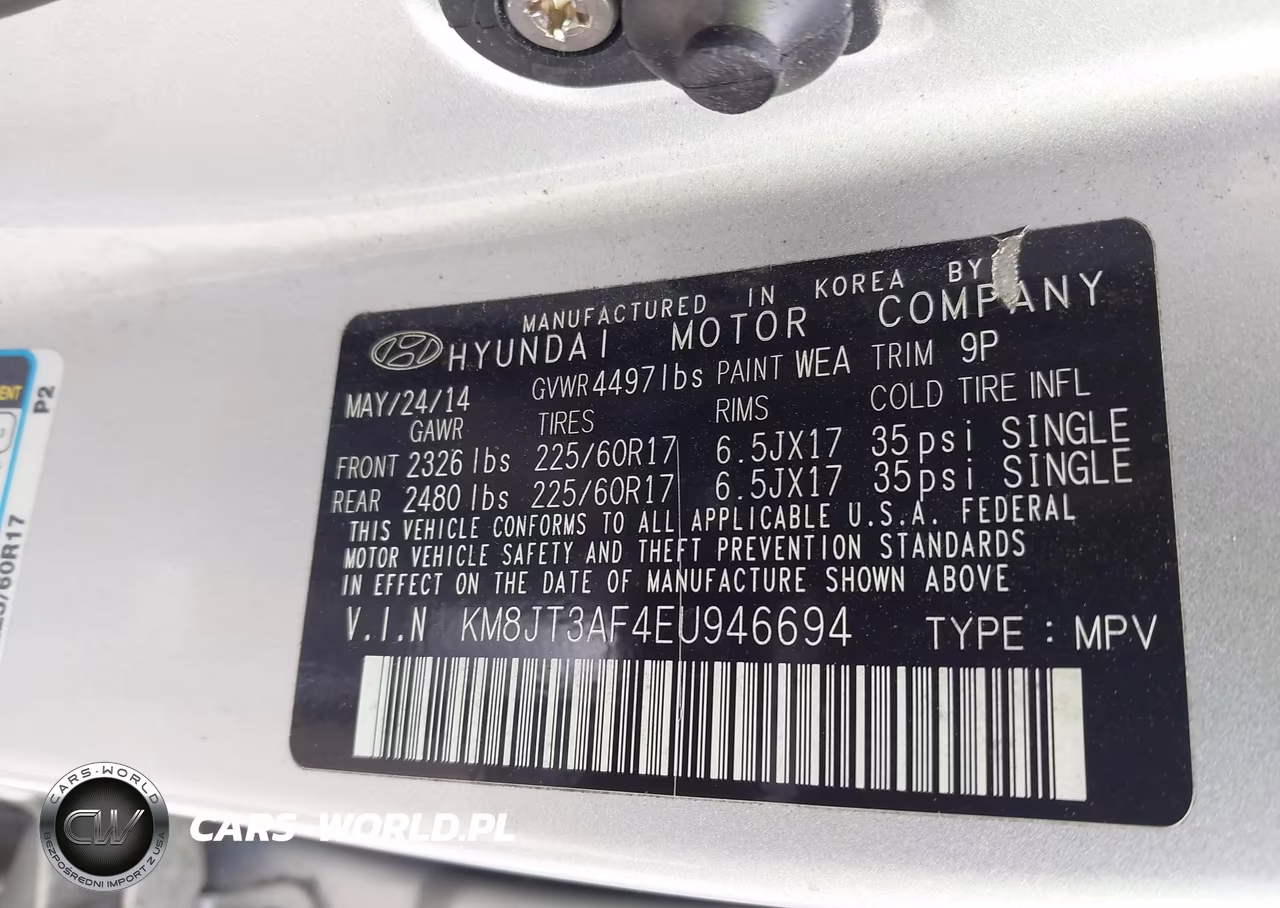 2014 Hyundai Tucson Gls VIN:KM8JT3AF4EU946694 - 9