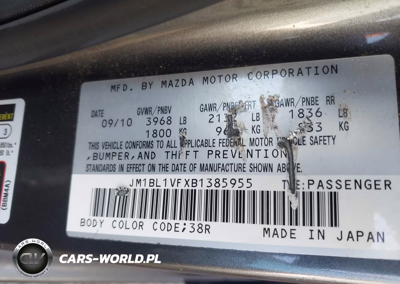 2011 Mazda 3 I VIN:JM1BL1VFXB1385955 - 9
