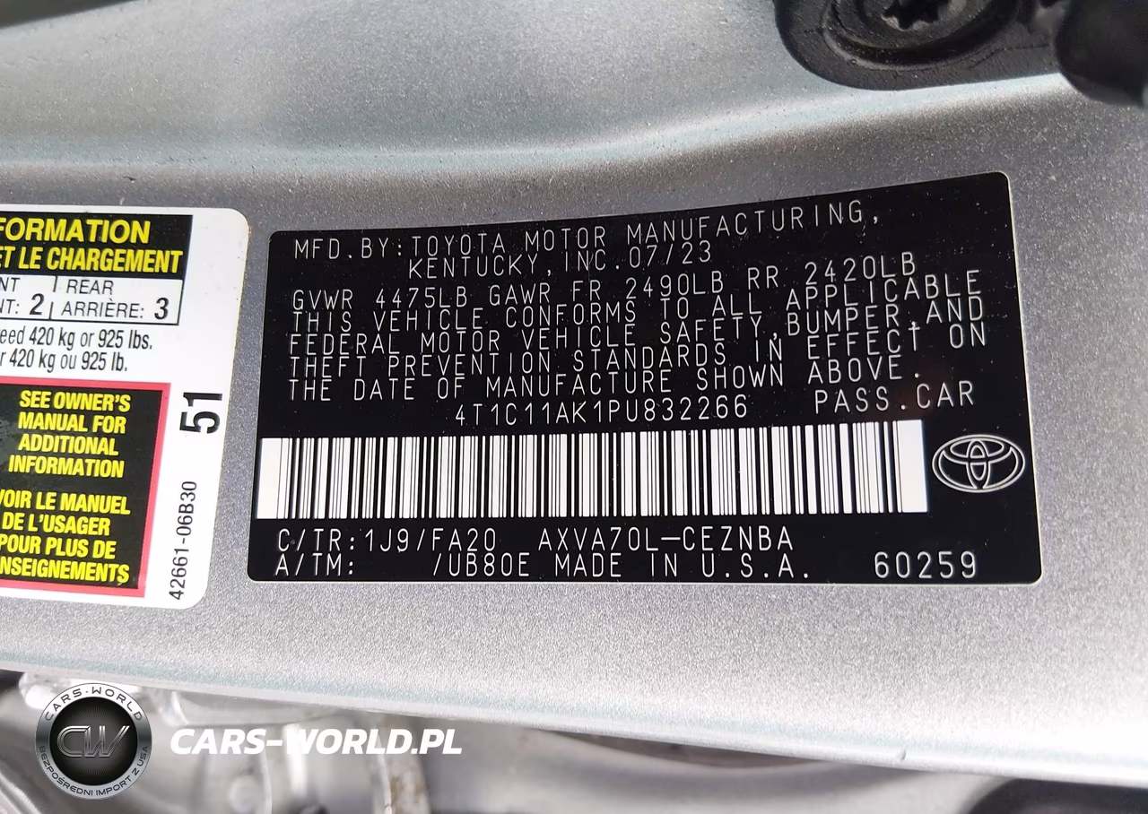 2023 Toyota Camry Le VIN:4T1C11AK1PU832266 - 9