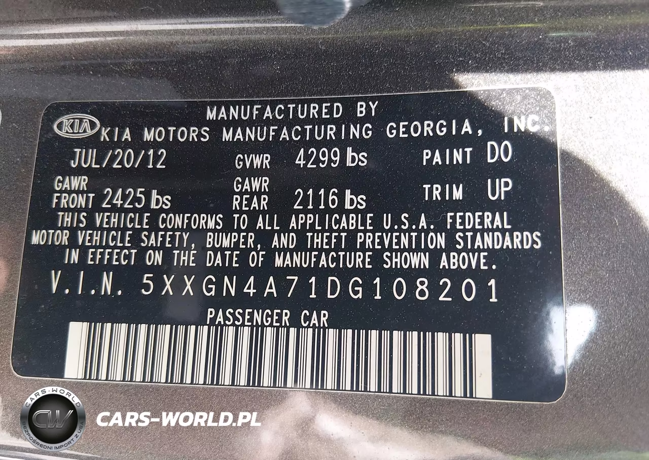 2013 Kia Optima Ex VIN:5XXGN4A71DG108201 - 9