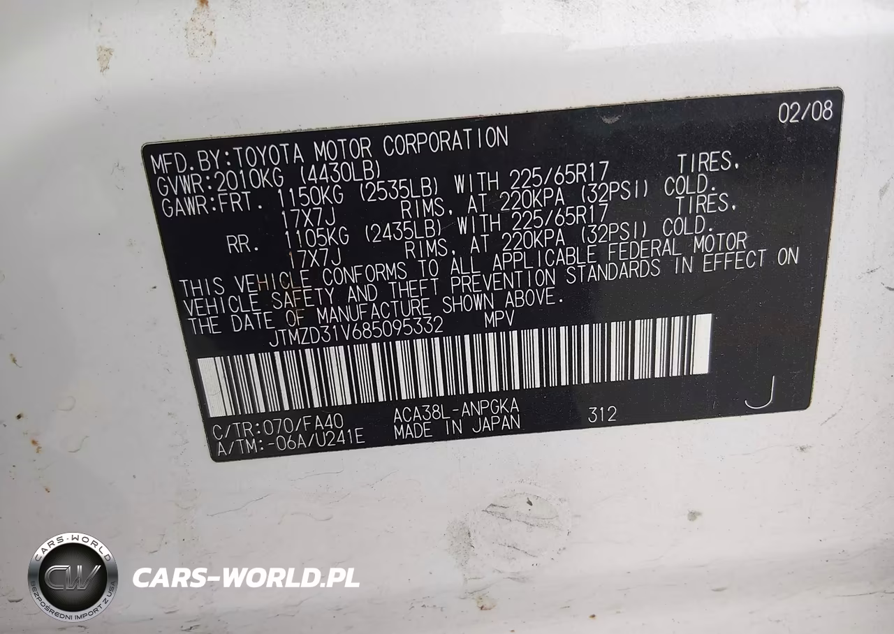 2008 Toyota Rav4 Limited VIN:JTMZD31V685095332 - 9