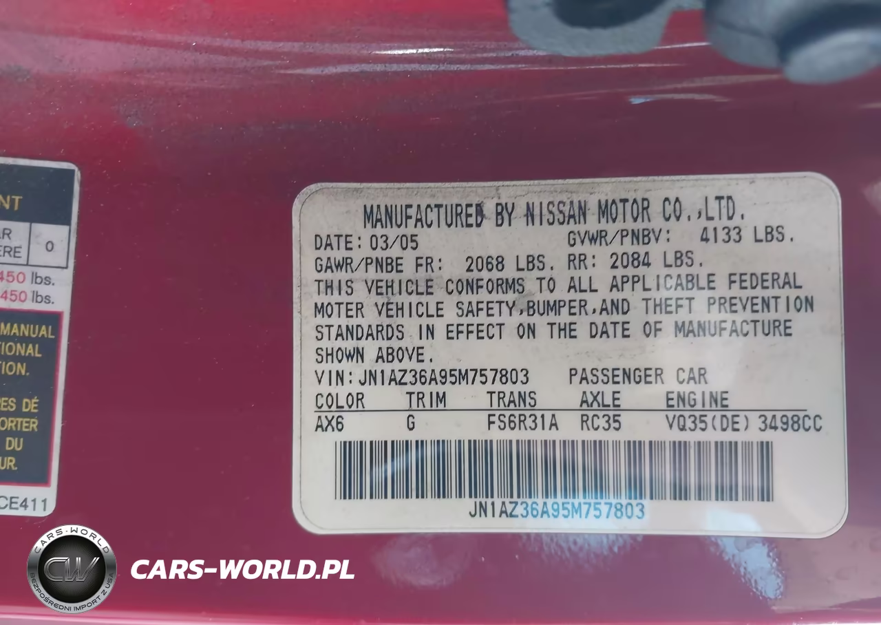 2005 Nissan 350Z Grand Touring VIN:JN1AZ36A95M757803 - 9