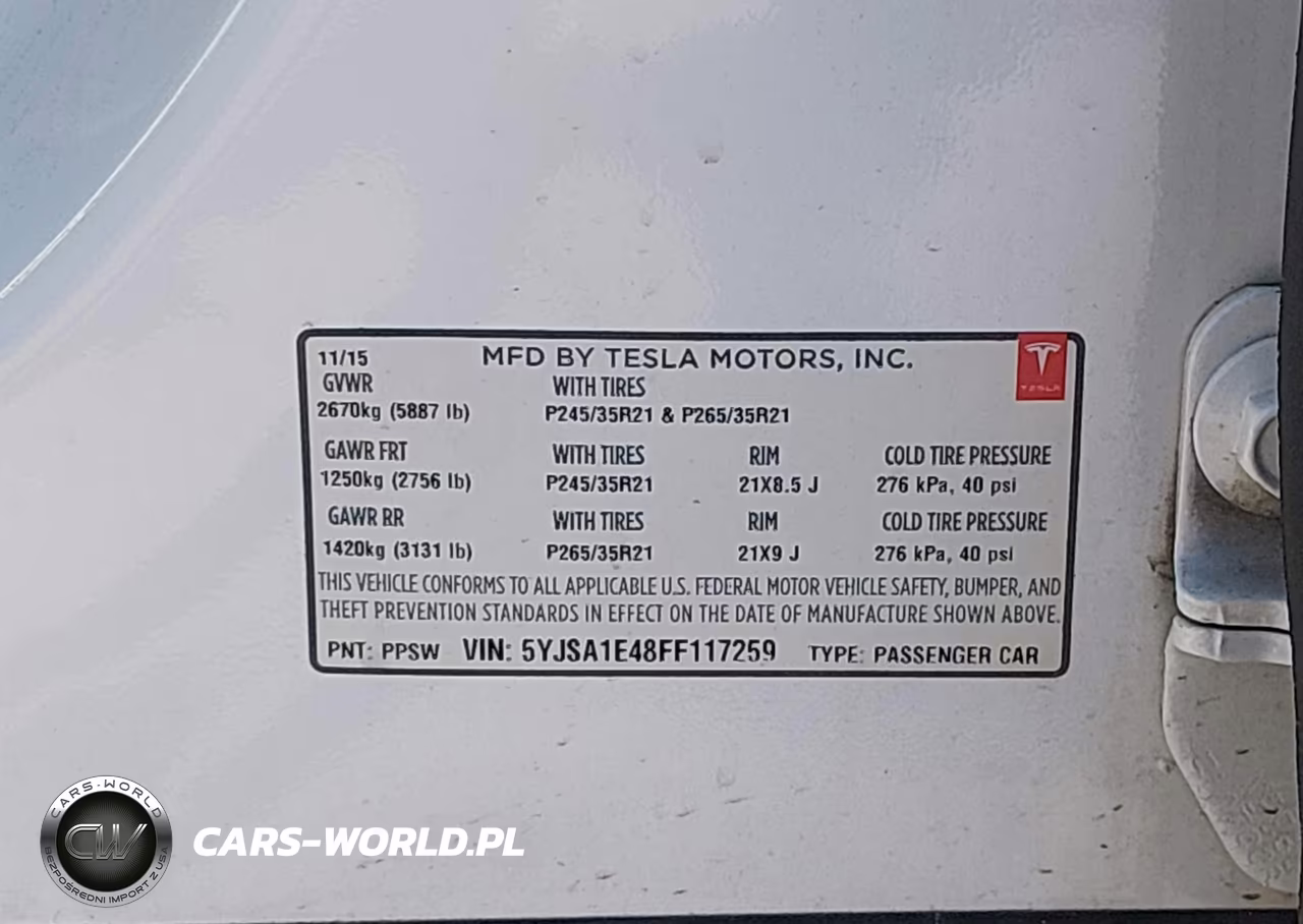 2015 Tesla Model S 85D-P85D VIN:5YJSA1E48FF117259 - 9