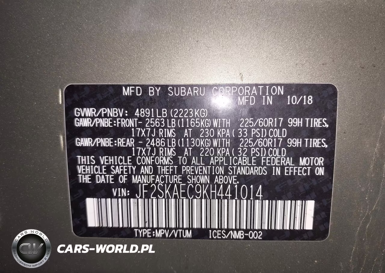 2019 Subaru Forester Premium VIN:JF2SKAEC9KH441014 - 9