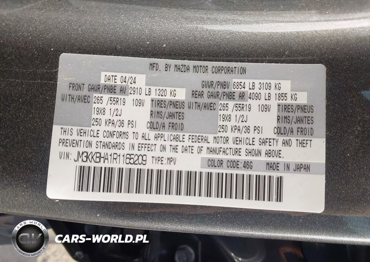 2024 Mazda Cx-90 Phev Preferred VIN:JM3KKBHA1R1165209 - 9