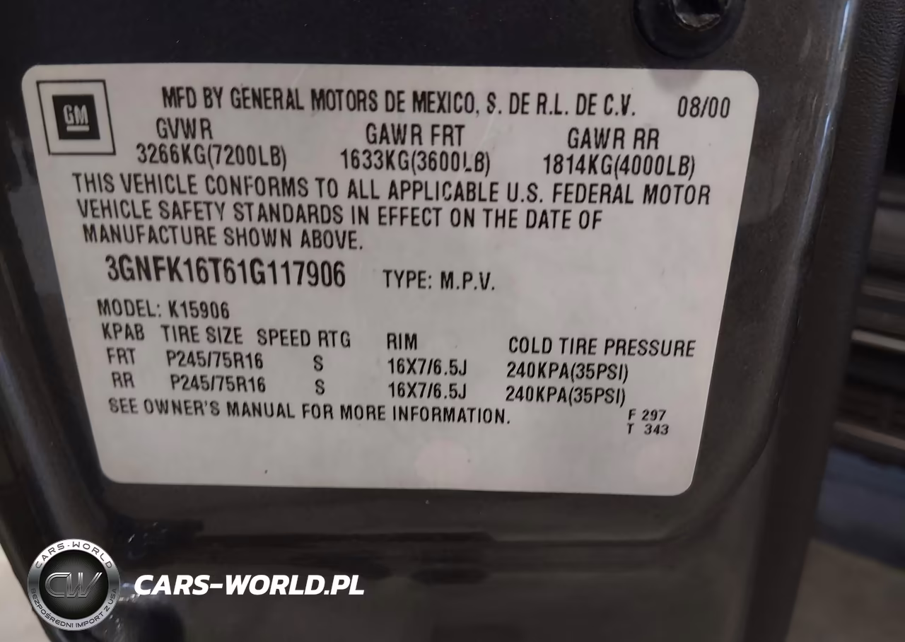 2001 Chevrolet Suburban 1500 Ls VIN:3GNFK16T61G117906 - 9