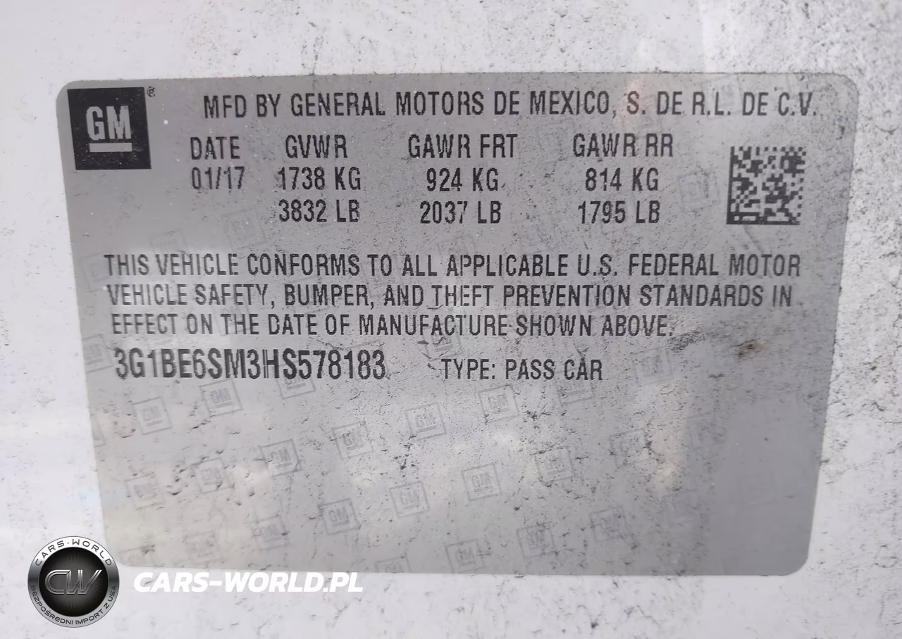 2017 Chevrolet Cruze Lt Auto VIN:3G1BE6SM3HS578183 - 9