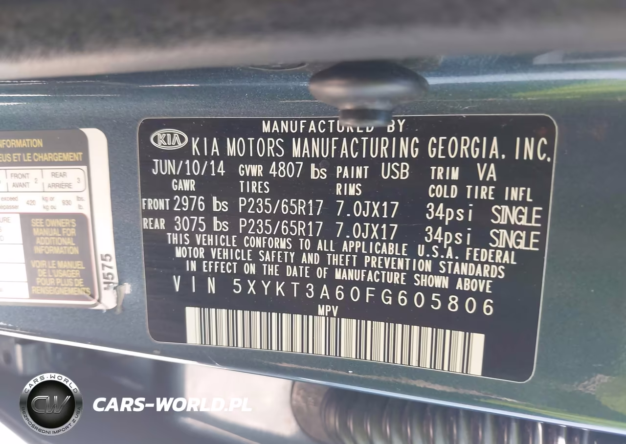 2015 Kia Sorento Lx VIN:5XYKT3A60FG605806 - 9