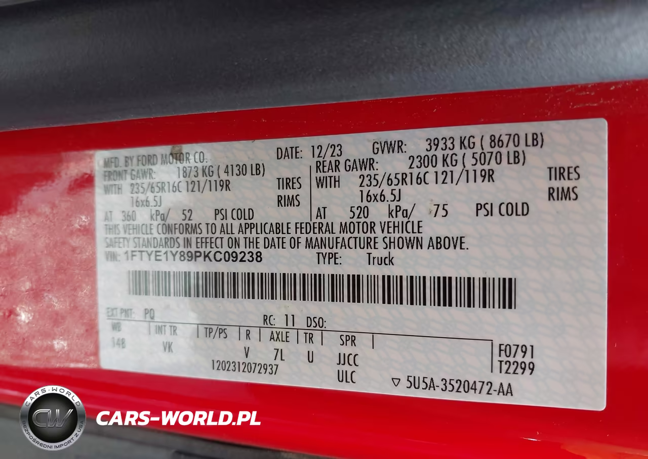 2023 Ford Transit T-150 VIN:1FTYE1Y89PKC09238 - 9