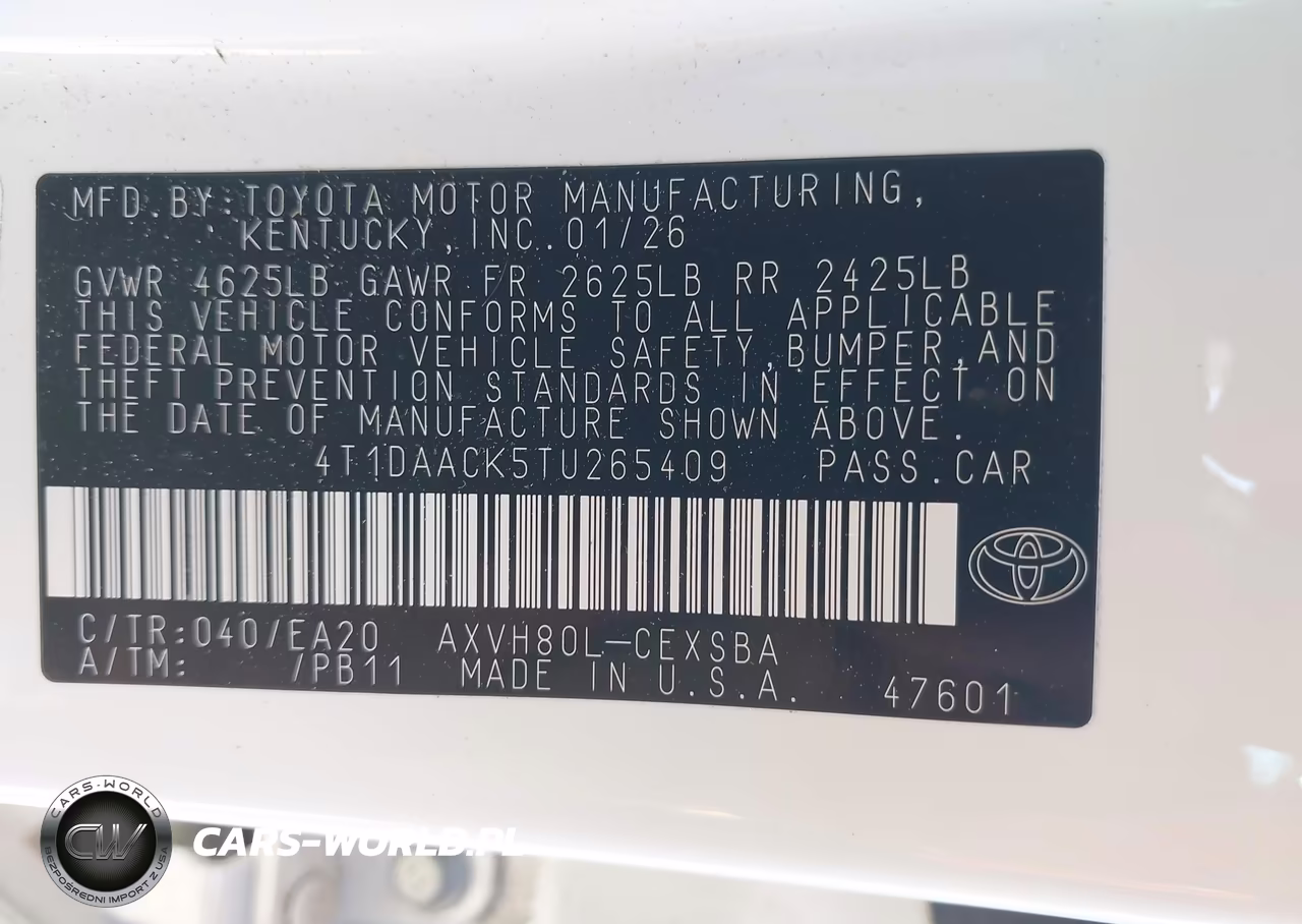2026 Toyota Camry Se VIN:4T1DAACK5TU265409 - 6
