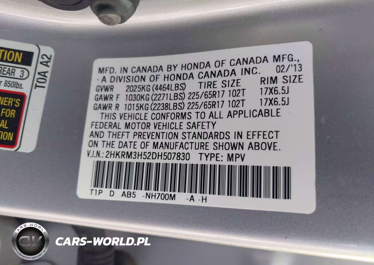 2013 Honda Cr-V Ex VIN:2HKRM3H52DH507830 - 9