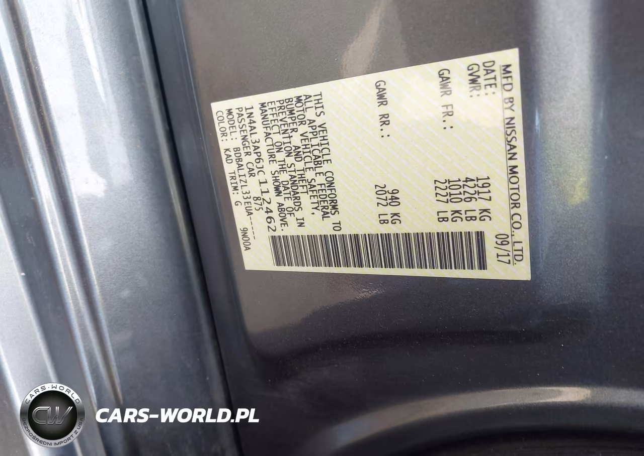 2018 Nissan Altima 2.5 Sv VIN:1N4AL3AP6JC112462 - 9