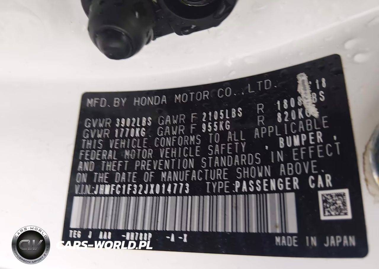 2018 Honda Civic Ex-T VIN:JHMFC1F32JX014773 - 9