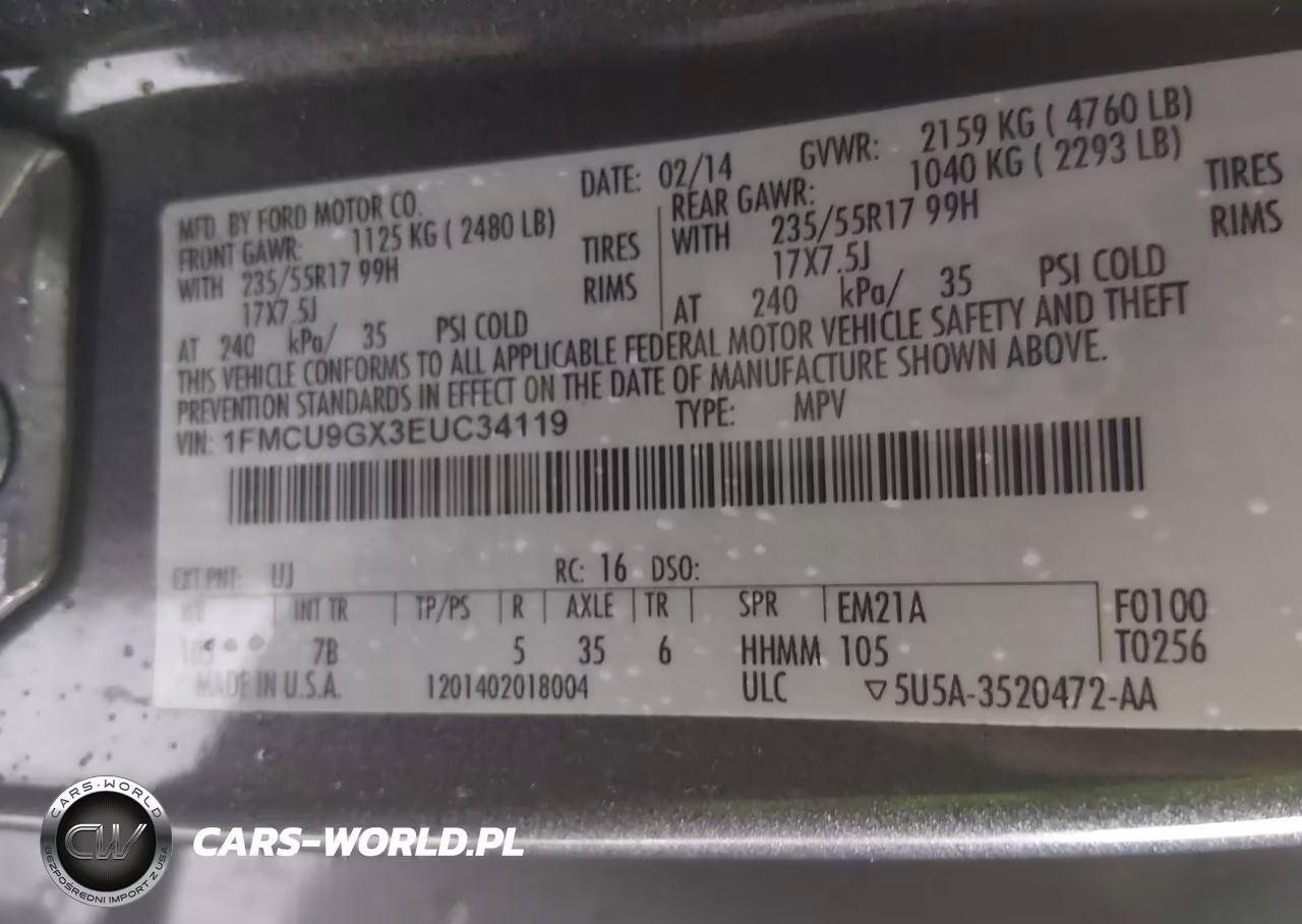 2014 Ford Escape Se VIN:1FMCU9GX3EUC34119 - 9