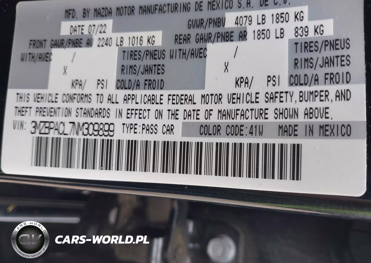 2022 Mazda Mazda3 Preferred VIN:3MZBPACL7NM309899 - 9