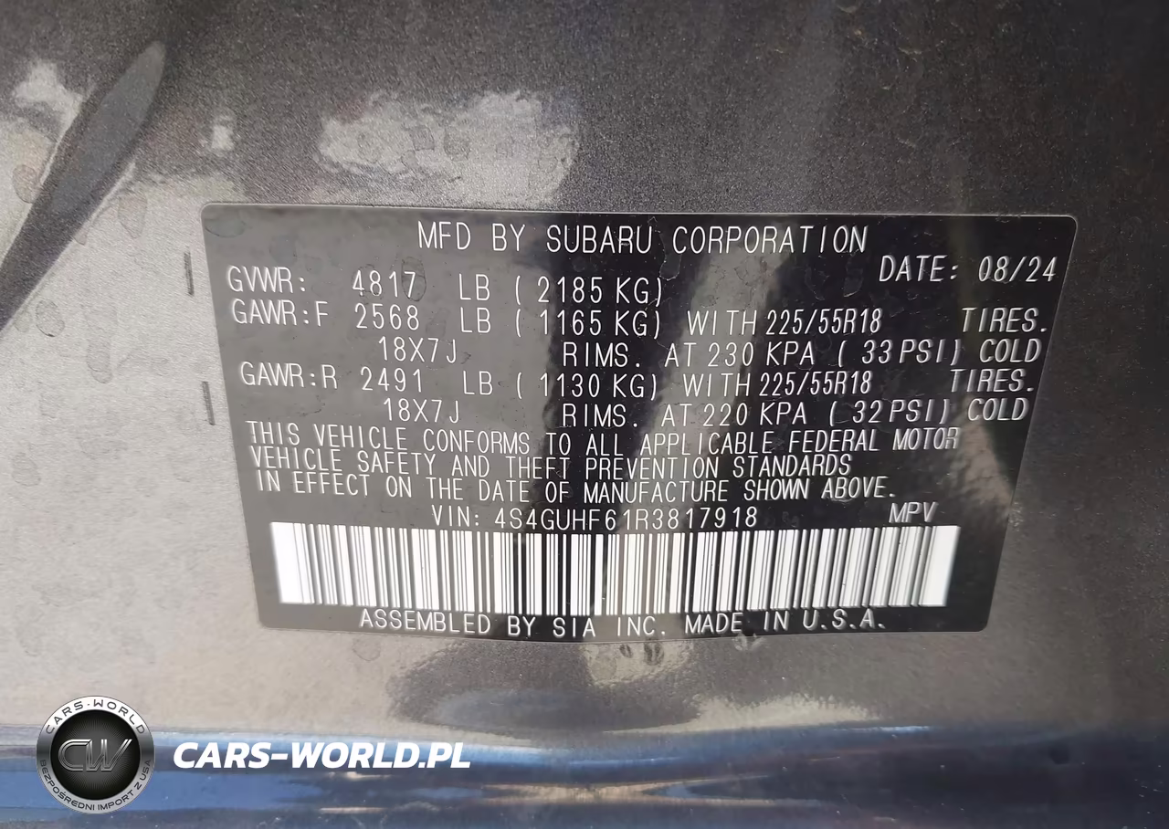 2024 Subaru Crosstrek Sport VIN:4S4GUHF61R3817918 - 9