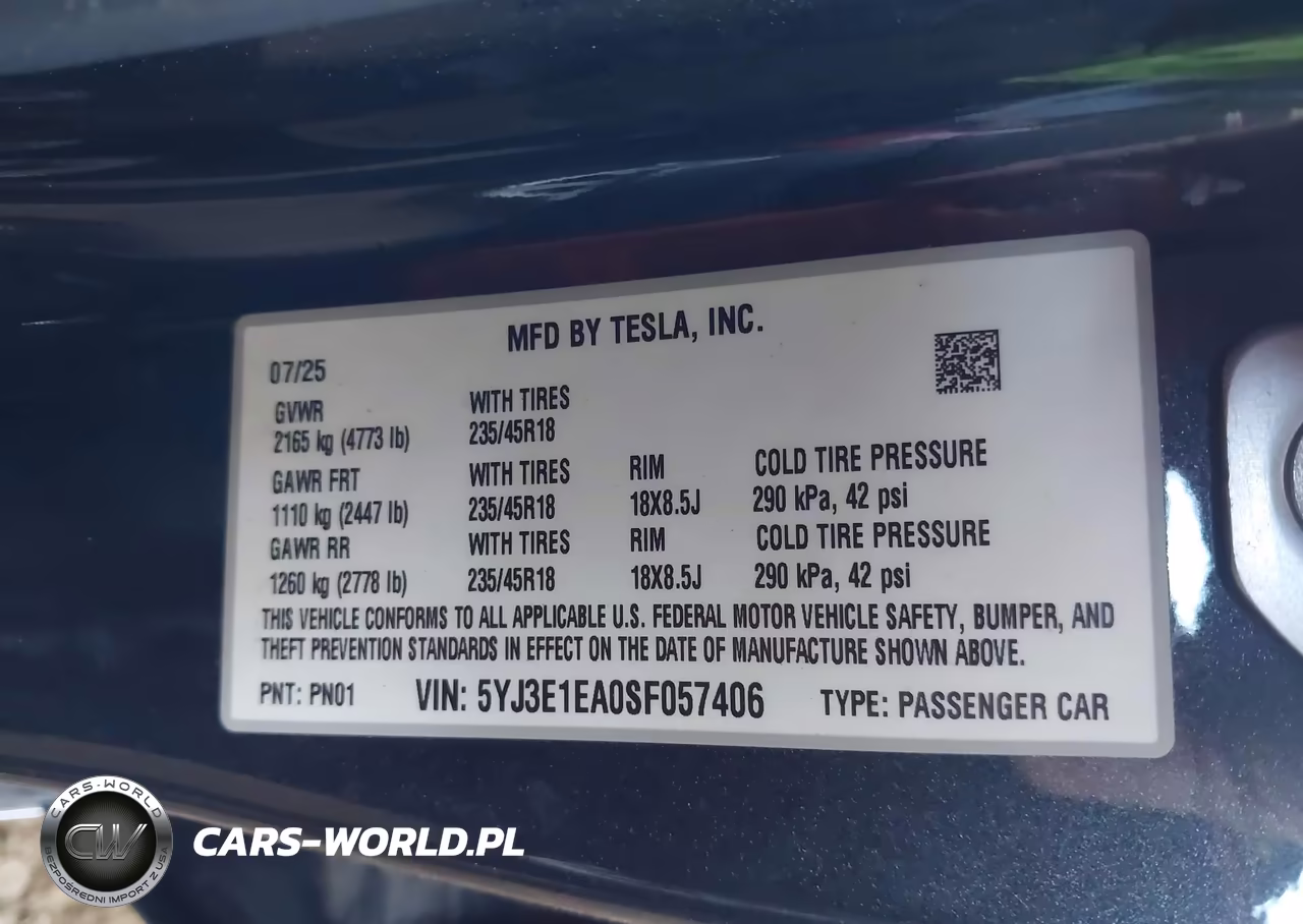 2025 Tesla Model 3 Long Range Rear-Wheel Drive-Standard Rear-Wheel Drive VIN:5YJ3E1EA0SF057406 - 9