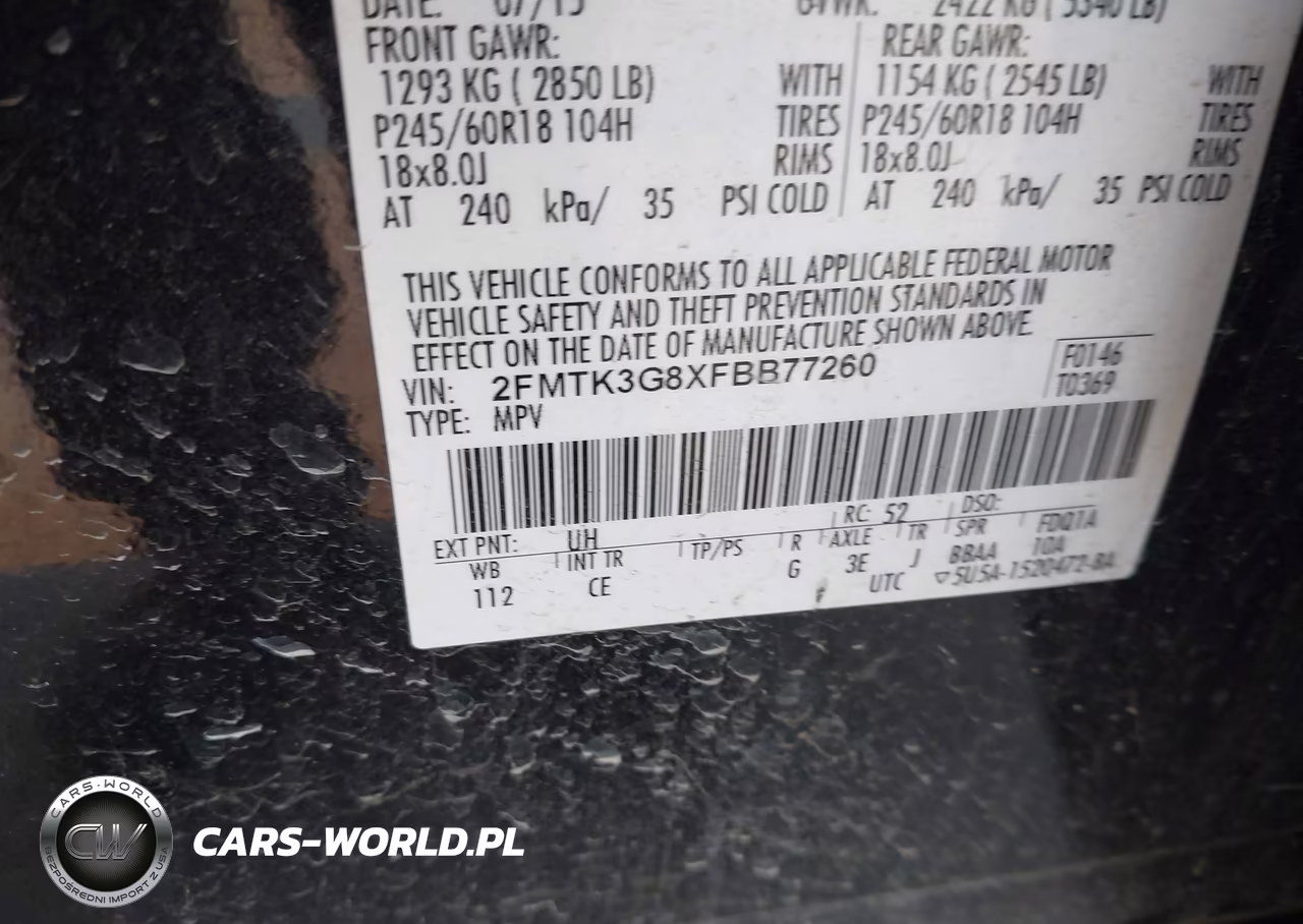 2015 Ford Edge Se VIN:2FMTK3G8XFBB77260 - 9