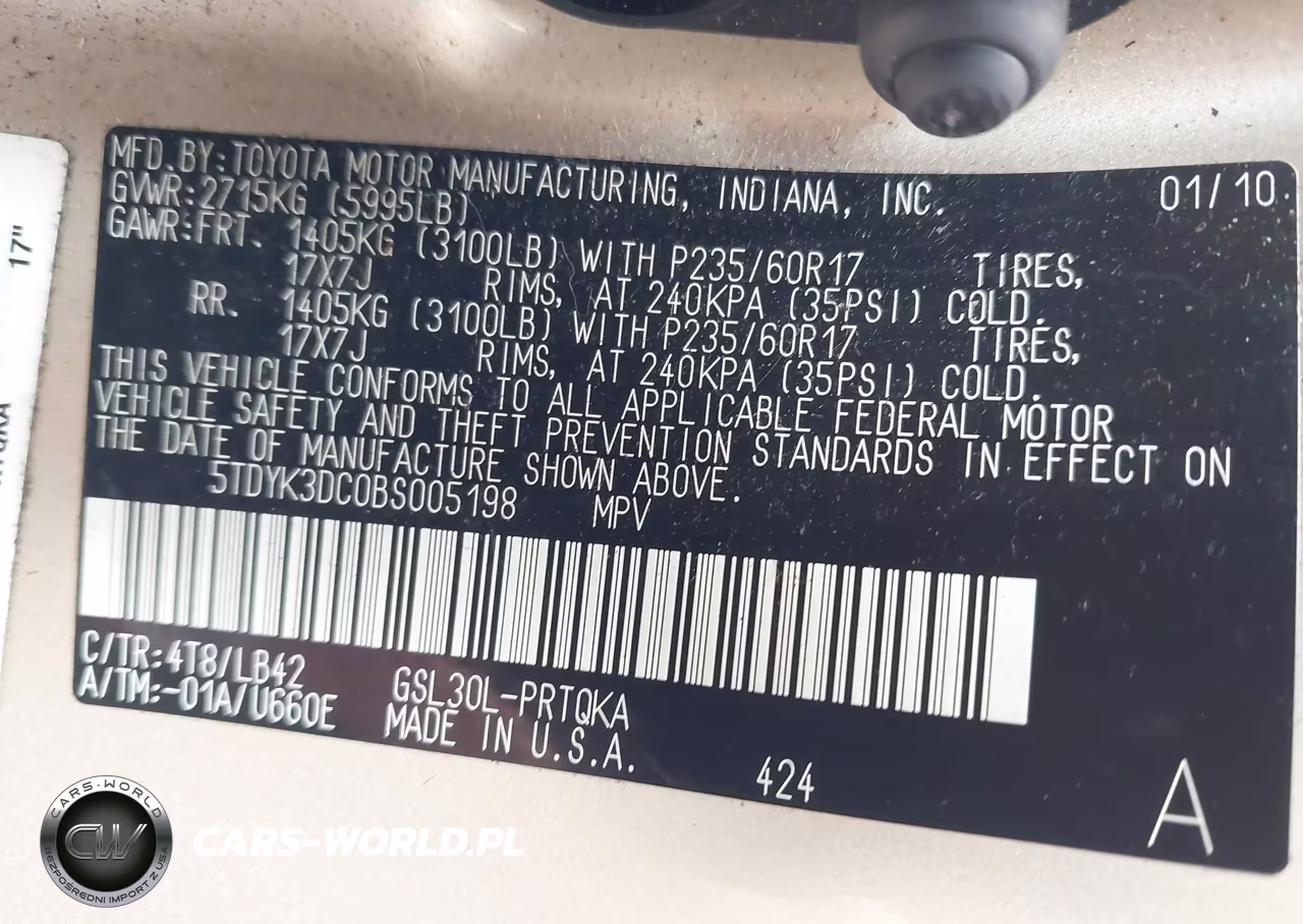 2011 Toyota Sienna Xle V6 VIN:5TDYK3DC0BS005198 - 9