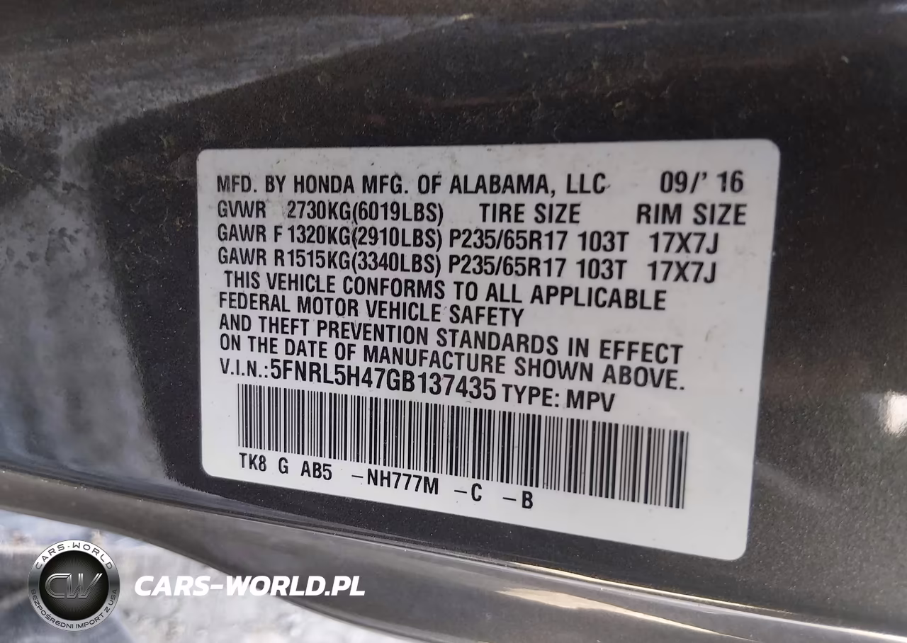2016 Honda Odyssey Ex VIN:5FNRL5H47GB137435 - 9