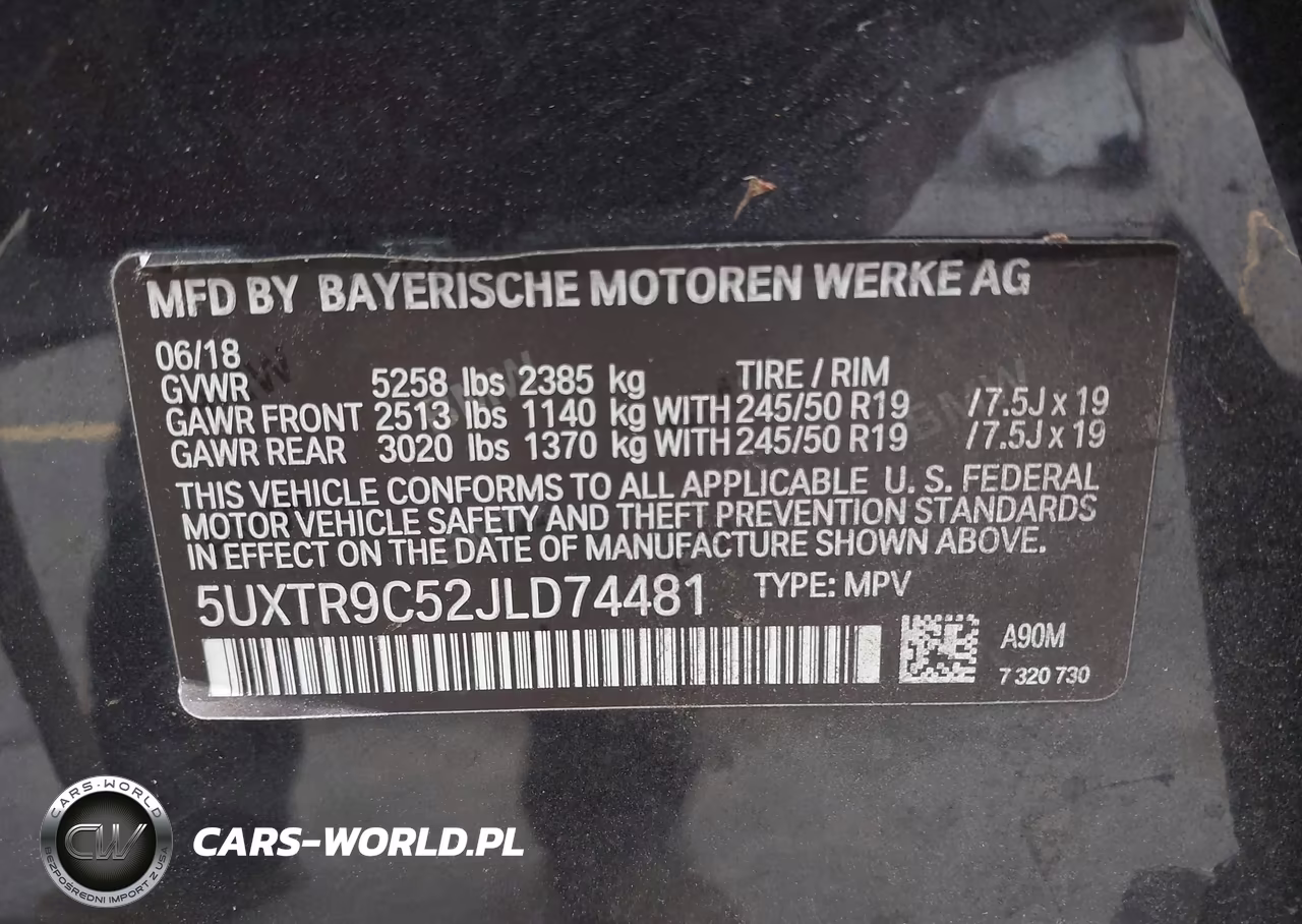 2018 BMW X3 xDrive30I VIN:5UXTR9C52JLD74481 - 9