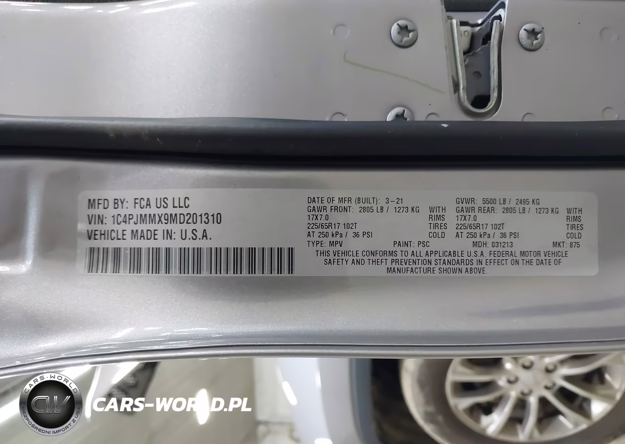 2021 Jeep Cherokee Latitude Lux 4X4 VIN:1C4PJMMX9MD201310 - 9