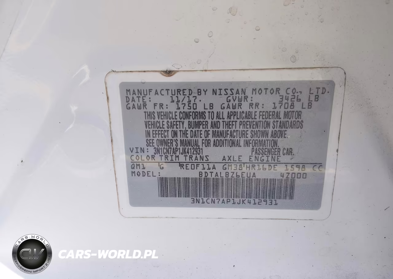 2018 Nissan Versa 1.6 Sv VIN:3N1CN7AP1JK412931 - 9