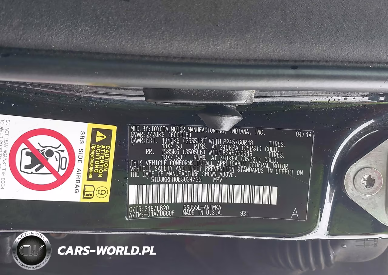 2014 Toyota Highlander Xle V6 VIN:5TDJKRFH0ES034735 - 9
