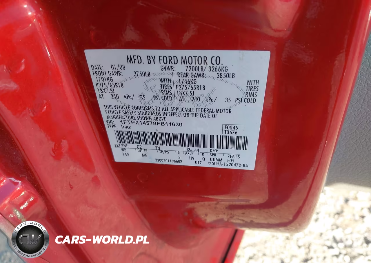 2008 Ford F-150 VIN:1FTPX14578FB11630 - 9