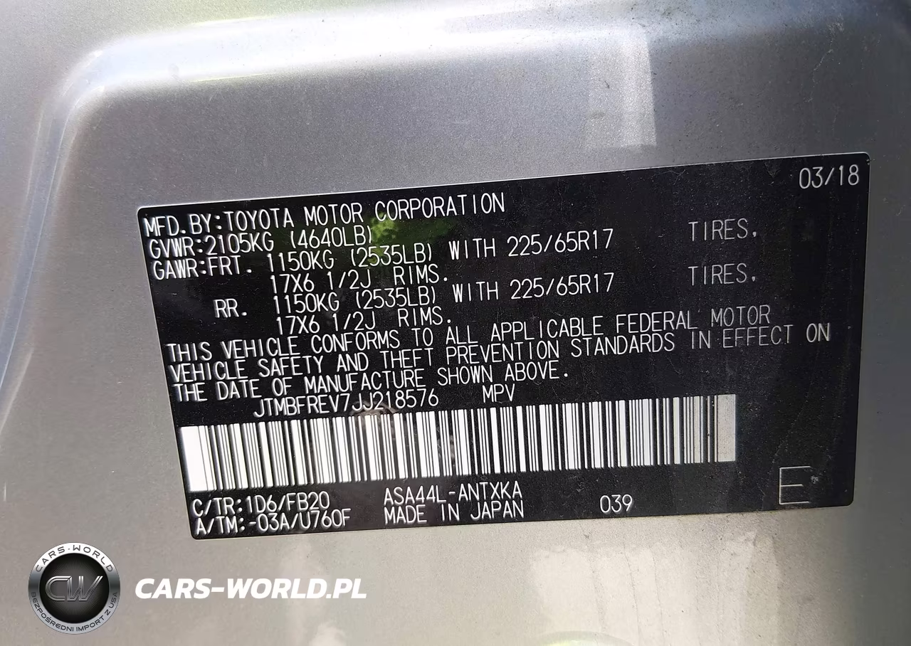 2018 Toyota Rav4 Le VIN:JTMBFREV7JJ218576 - 9