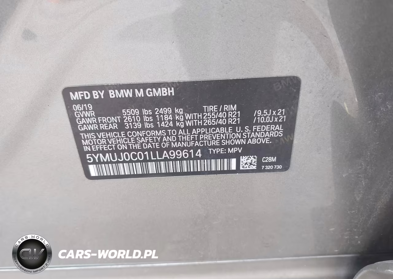 2020 BMW X4 M Competition VIN:5YMUJ0C01LLA99614 - 9