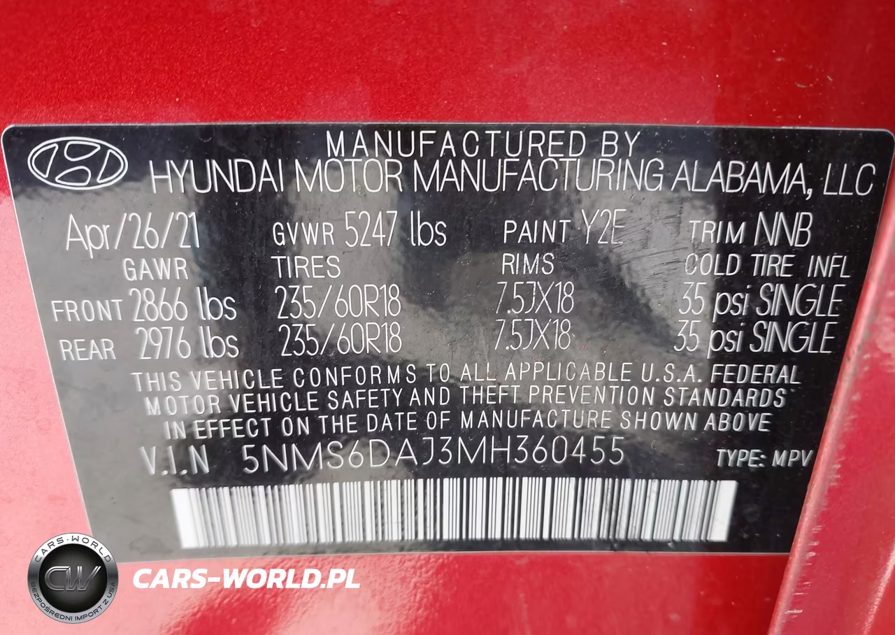 2021 Hyundai Santa Fe Sel VIN:5NMS6DAJ3MH360455 - 9