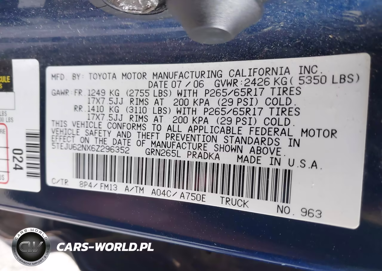 2006 Toyota Tacoma Prerunner V6 VIN:5TEJU62NX6Z296352 - 9