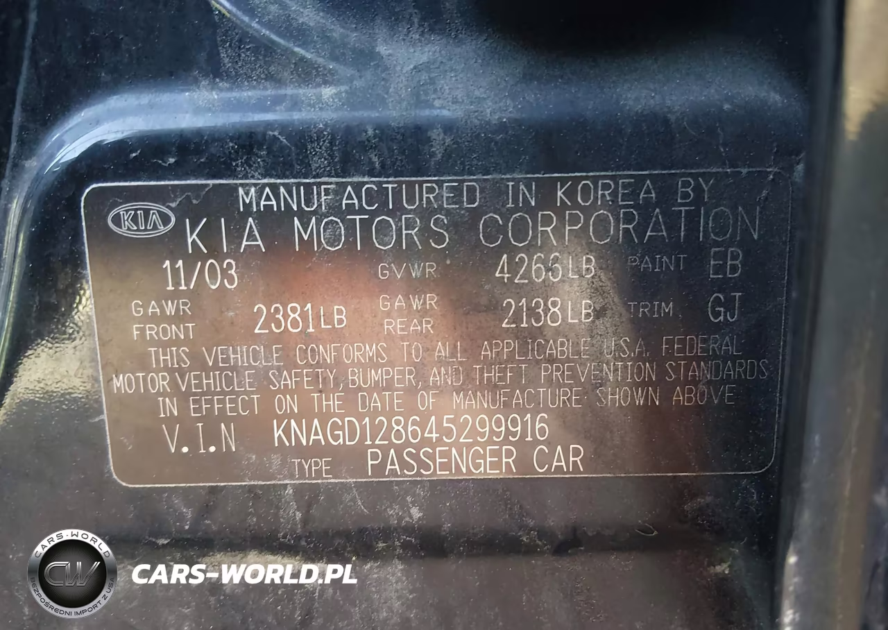 2004 Kia Optima Ex V6-Lx V6 VIN:KNAGD128645299916 - 9