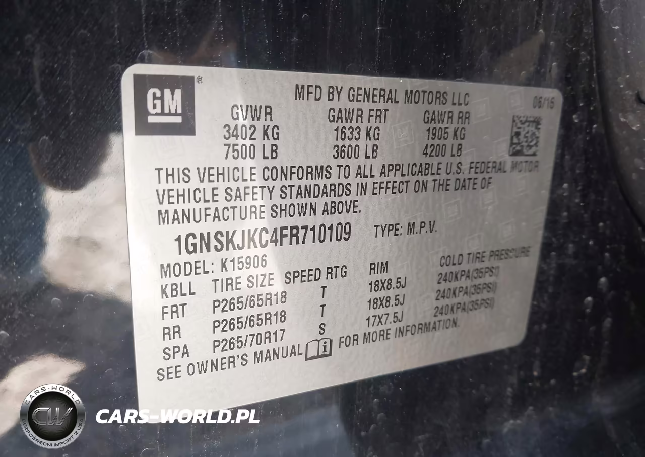 2015 Chevrolet Suburban 1500 Lt VIN:1GNSKJKC4FR710109 - 9