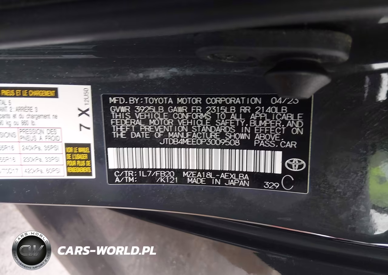 2023 Toyota Corolla Le VIN:JTDB4MEE0P3009508 - 9
